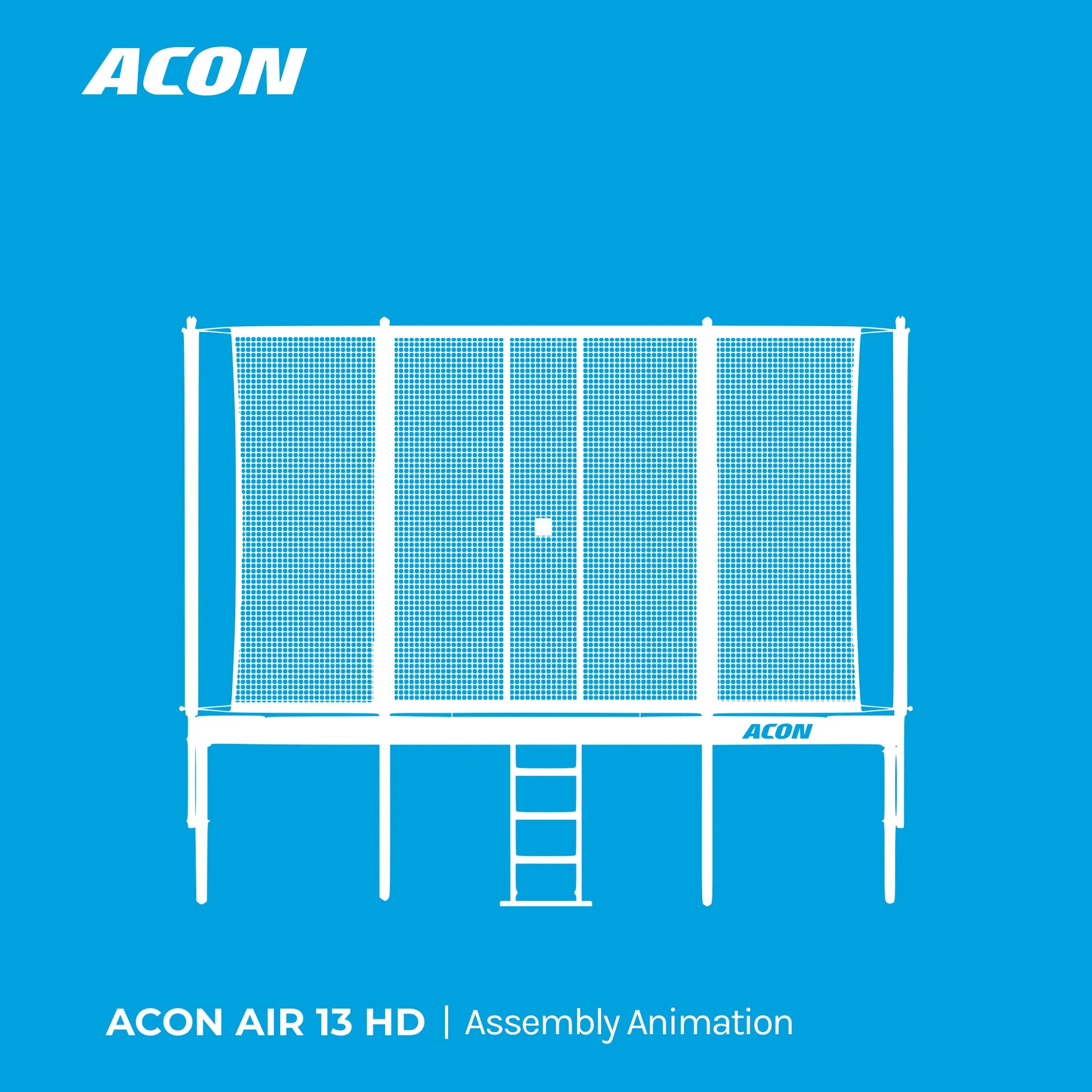 Acon Air 13 HD Trampoliinin asennusvideon stillkuva.